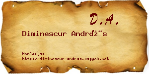 Diminescur András névjegykártya
